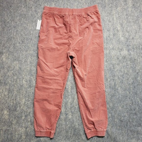 Anthropologie Kalea Trouser Jogger Womens Large Rose Pleated Corduroy High Rise - Picture 2 of 14